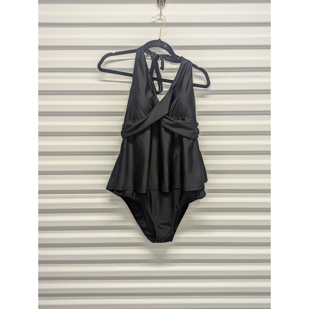 Baleaf Black Women's 44 Pin Up Sexy Halter‎ One Piece Swimsuit